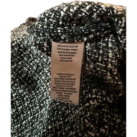 Nanette Lepore  Boucle  Open-front Long Blazer Jacket X-Large  Black Metallic - Picture 5 of 5